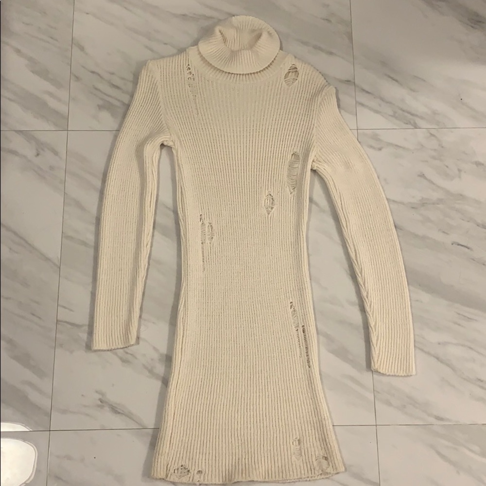 Missguided Ripped Knit Sweater Dress